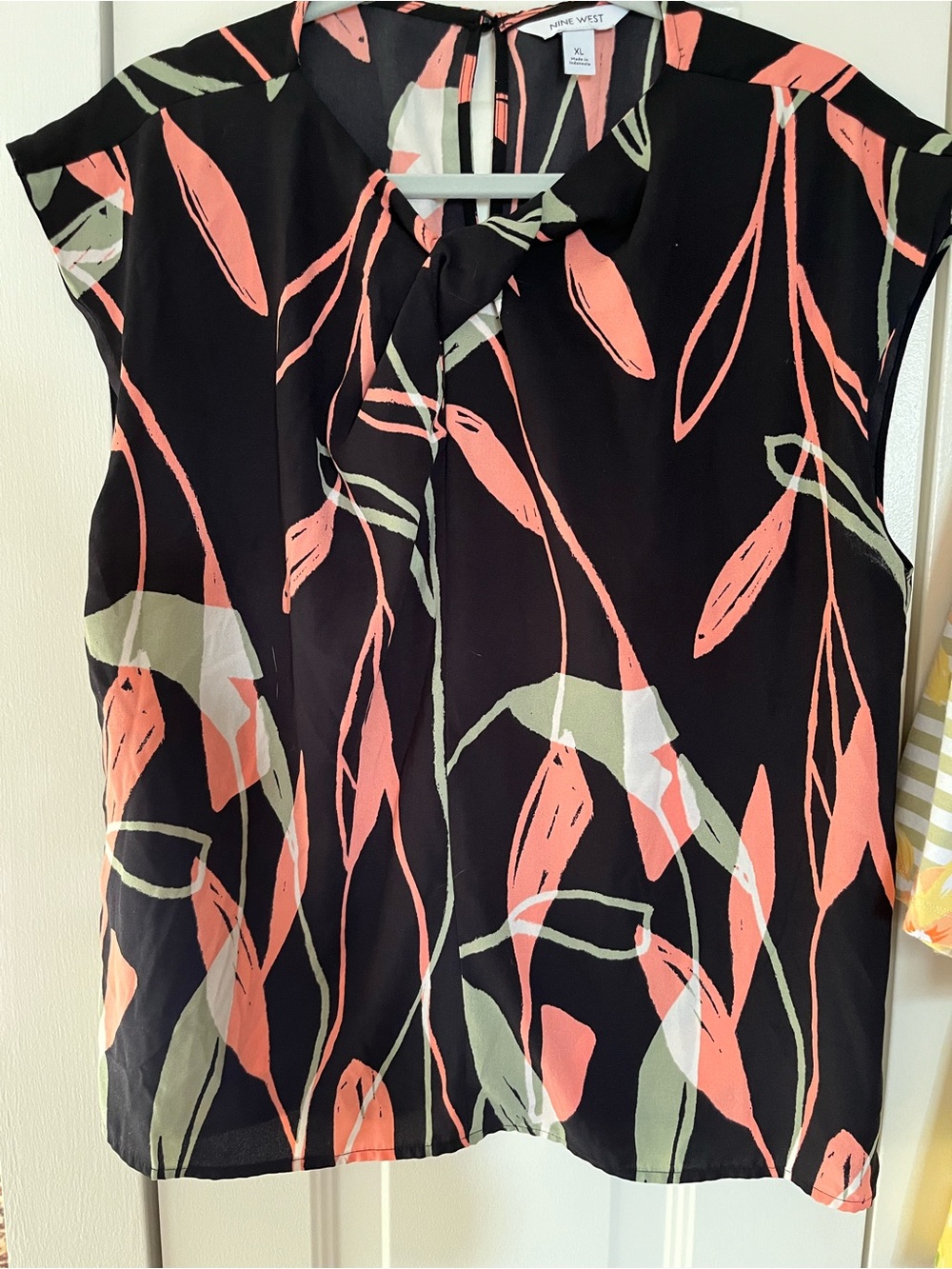 Nine West Sleeveless Twist Neck Blouse